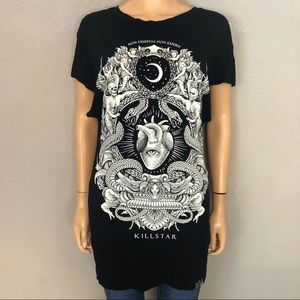 KillStar Demonic Heart Print T-shirt Tunic Gothic